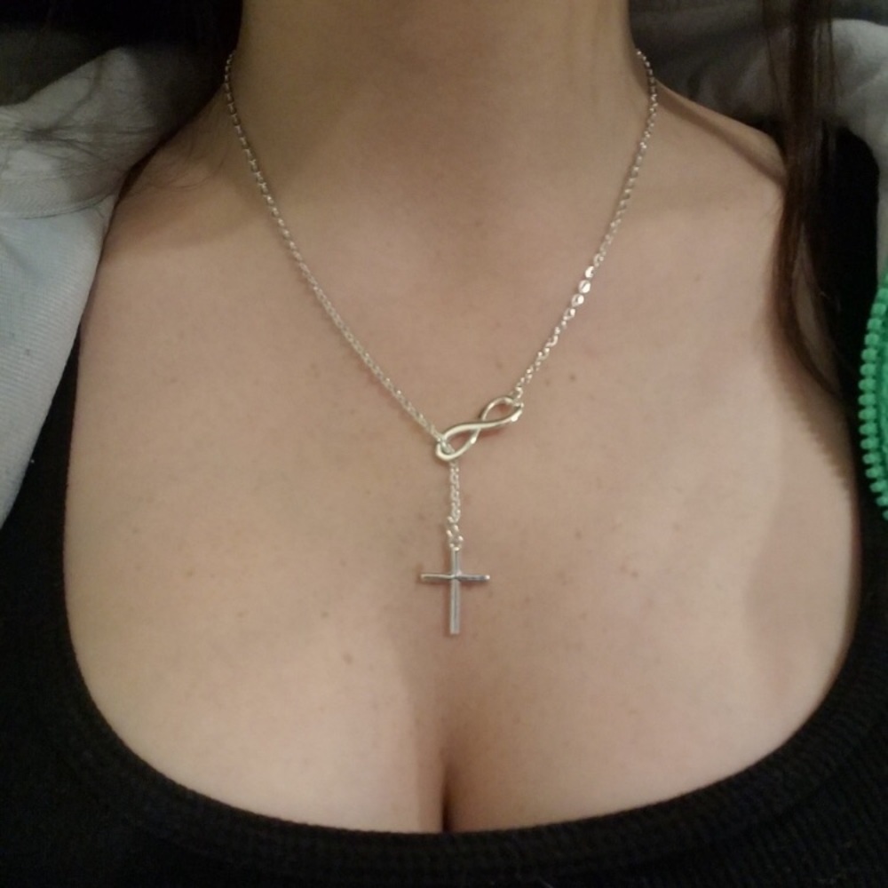 Have Faith Silver Infinity Lariat Necklace ❤️ - Picture 5 of 8